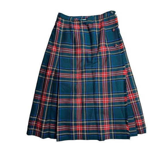 Aljean of Canada womans VINTAGE maxi length wool kilt Red Blue Green Yellow - Picture 1 of 6